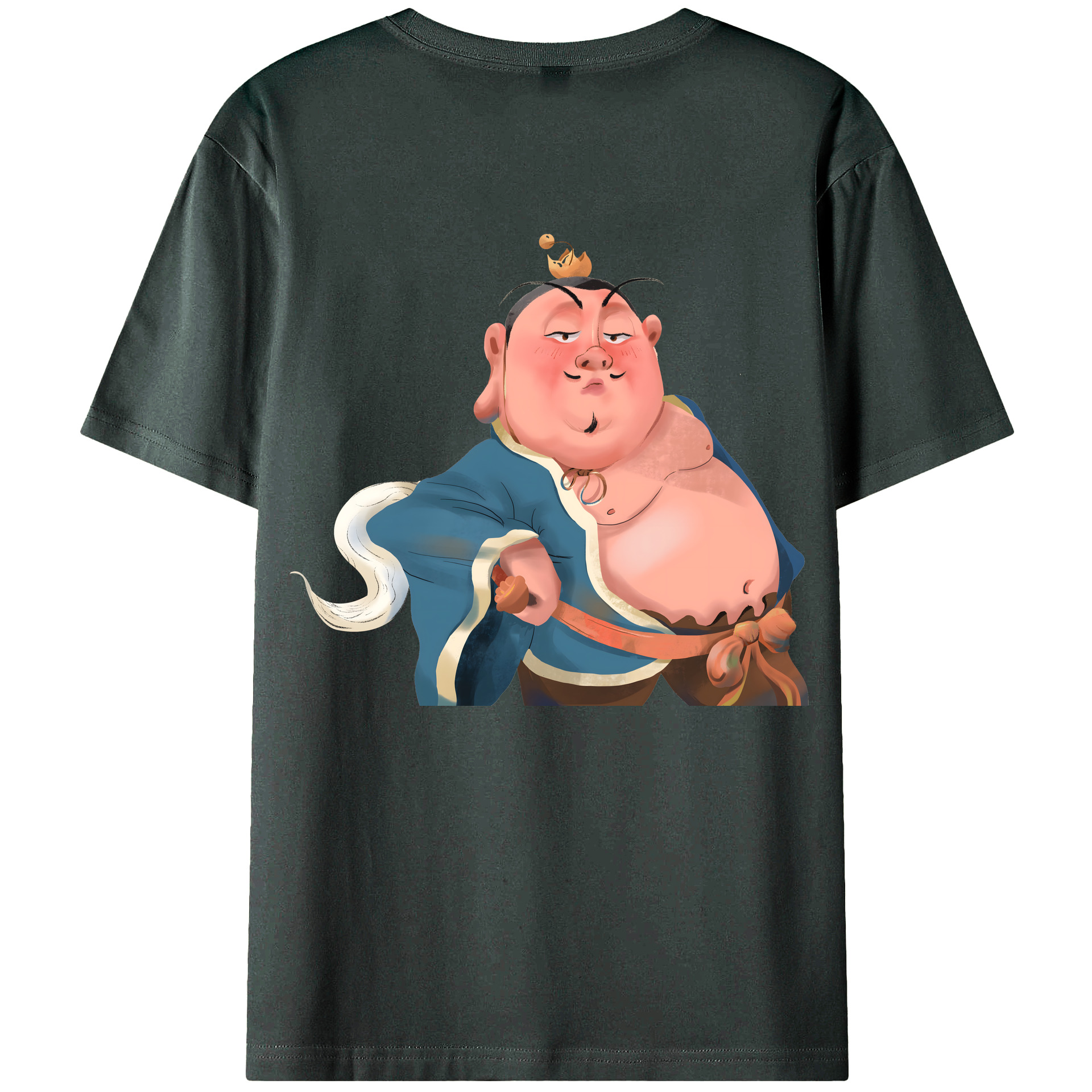 （画像用） Ne Zha 2 ナタ 魔童の大暴れ 綿100％ メンズ半袖Tシャツ（バックプリント） 通気性